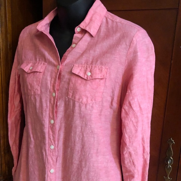 Brook’s Brothers size 4 Linen Button Down Dress in pink - Picture 7 of 12